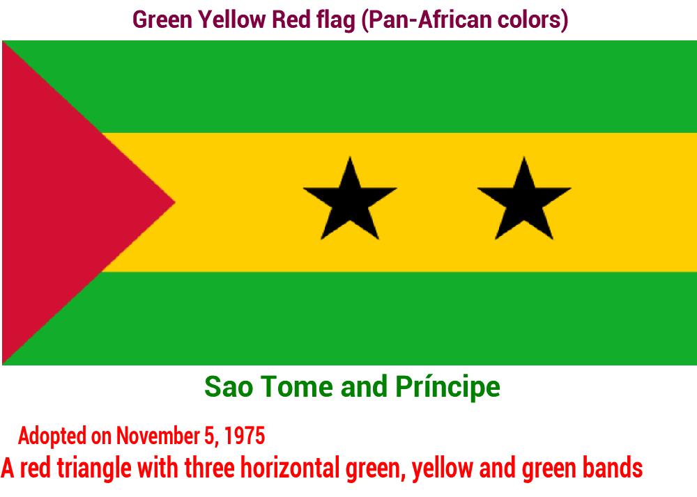 sao-tome-and-príncipe-green-yellow-red-flag-pan-african color