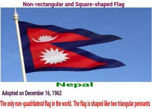 nepal drapeau non rectangulaire