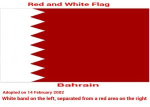 Bahrain-white-red-five-triangles-flag