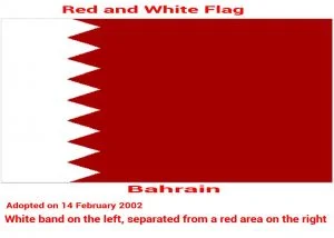 Bahrain-white-red-five-triangles-flag