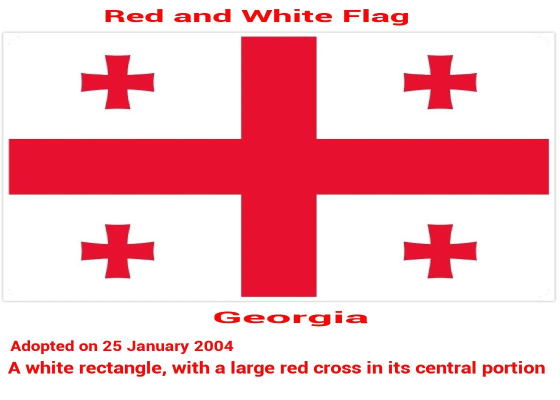Drapeau Géorgie-blanc-rouge-croix